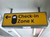 Check in Zone K All other Check-in Double Sided Illuminated Light Box - 3