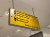 Heathrow transport links and information illuminated sign