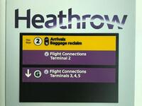 Heathrow flight connections lift sign