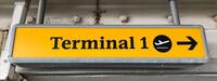 Terminal 1' Right Arrow Illuminated Light Box Sign