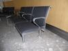 3x Three person seats, alloy construction. Black leather effect cushions - 8