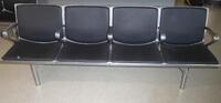 Four person seat, alloy construction. Black leather effect cushions.