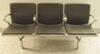 Three person seat, alloy construction. Black leather effect cushions