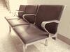 Three person seat, alloy construction. Black leather effect cushions - 3