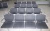 4x Four person seats, alloy construction. Black leather effect cushion.