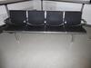 2x Four persons seats, alloy construction. Black leather effect cushions - 6