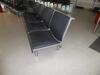 Four person seat , alloy construction. Black leather effect cushions - featuring 1 arm rest - 2