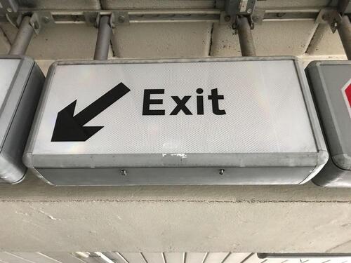 Exit' Left Arrow Illuminated Light Box Sign