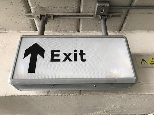 Exit' Forward Arrow Illuminated Light Box Sign