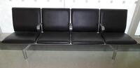 Four person seat, alloy construction Black leather effect cushions