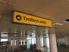 Trolleys only illuminated metal box sign - 2