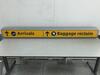 Illuminated sign 'Arrivals/Baggage reclaim, curved metal construction. - 2
