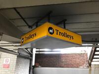 Four sided 'Trolleys' Illuminated Light Box Sign