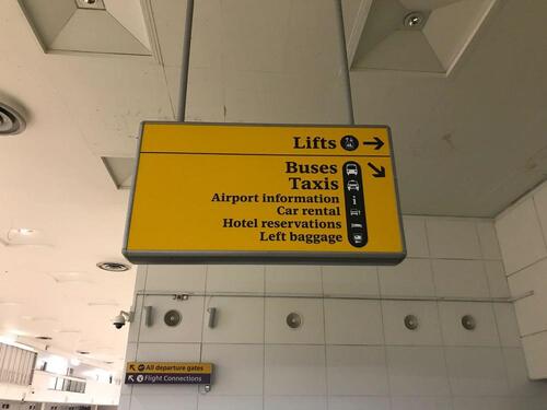 Transport links illuminated sign