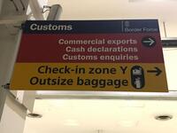 ‘Customs Border Force’ information sign