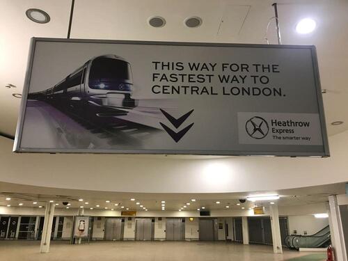 Heathrow Express illuminated sign