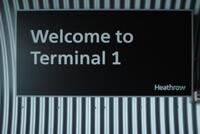 Wall mounted 'Welcome to Terminal 1' sign