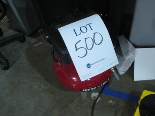 Porter Cable 150 PSI, 6 gal Pump. Location: Test Area