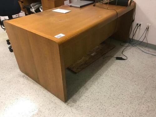 Office Furniture to Include two (2) wood desks and credenza Location: