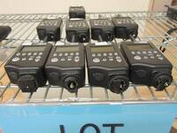 LOT (9) BLACK POCKETWIZARD MULTIMAX TRANSCEIVERS, (TWO MISSING BATTERY COVERS)