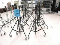 LOT (11) MANFROTTO STUDIO STANDS ON CASTERS, BLACK