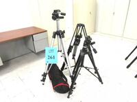LOT (3) MANFROTTO/BOGEN TRIPODS, (1) MANFROTTO 546B, (1) MANFROTTO 3236 WITH 3039 HEAD, (1) BOGEN 3058 WITH BOGEN 3057 HEAD