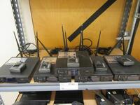 LOT (4) AUDIO-TECHNICA AEW-R4100 RECEIVERS, WITH (4) AUDIO-TECHNICA AEW-T1000 WIRELESS TRANSMITTERS