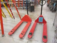 LOT (2) PALLET JACKS, (ONE PALLET JACK HAS BAD WHEEL)