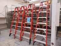 LOT (7) ASST'D 8'FT FIBERGLASS LADDERS