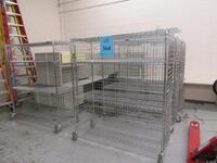 LOT (4) WIRE RACKS ON WHEELS, 60" x 24" x 69"