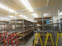 LOT (72) SECTIONS OF METAL SHELVING WITH WOOD SHELF'S, 30" WIDE