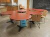 LOT (6) 42" ROUND TABLES, (24) STACKING CHAIRS