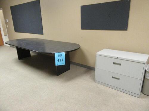 10'FT WOOD CONFERENCE TABLE AND 2 DRAWER LATERAL FILE