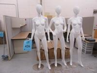 LOT (15) ASST'D GLOSSY WHITE FULL BODY FEMALE MANNEQUINS, (MANNEQUINS ARE IN BOXES)