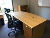 Executive Office Suite to Include 84" Desk with Chair, File Cabinets, L-Shaped Desk Return, Book Shelf, Small Conference Table, Three Chairs, also includes three (3) offices of assistant office furniture. Sale is subject to seller confirmation. Location: - 3