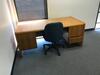 Executive Office Suite to Include 84" Desk with Chair, File Cabinets, L-Shaped Desk Return, Book Shelf, Small Conference Table, Three Chairs, also includes three (3) offices of assistant office furniture. Sale is subject to seller confirmation. Location: - 7