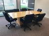 Executive Office Furniture to Include: 72" Executive Desk with chair, U-Shaped 120" Desk Return, Book Shelf, 96" Conference Table with six (6) chairs. Sale is subject to seller confirmation. Location: Administrative Area - 4