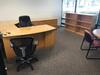 Executive Office Furniture to Include: 72" Executive Desk with chair, U-Shaped 132" Desk Return, two (2) Book Shelves, Round Conference Table with four (4) chairs. Sale is subject to seller confirmation. Location: Administrative Area