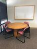 Executive Office Furniture to Include: 72" Executive Desk with chair, U-Shaped 132" Desk Return, two (2) Book Shelves, Round Conference Table with four (4) chairs. Sale is subject to seller confirmation. Location: Administrative Area - 4