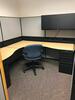 Lot of three (3) 88" x 88" Cubicle Sections, each includes two (2) file cabinets, overhead storage cabinet and chair. Sale is subject to seller confirmation. Location: Administrative Area - 2