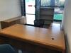 72" Desk with chair, Book Shelf, Credenza, Round Conference Table with four (4) chairs includes Whiteboard. Sale is subject to seller confirmation. Location: Administrative Area - 2