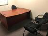 Lot of two (2) 71" Desks with four (4) File Cabinets, two (2) Book Shelves and six (6) chairs. Sale is subject to seller confirmation. Location: Administrative Area - 3