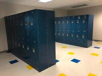 Lot of eight (8) banks of Industrial Lockers totaling one-hundred twenty-six (126) 12" x 34" lockers. Sale is subject to seller confirmation. Location: Administrative Area