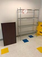 Wire Rack and Portable Speaking Lectern. Sale is subject to seller confirmation. Location: Administrative Area