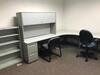 L-Shaped Desk with two (2) chairs, File Cabinet, Book Shelf and Frigidaire Mini-Fridge. Sale is subject to seller confirmation. Location: Administrative Area