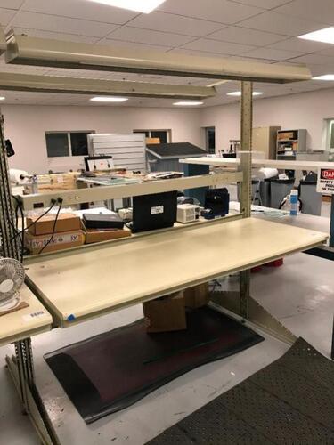ARLink 72" ESD Work Bench with Overhead Lighting, Note: Table Only, no contents Location: Warehouse Area