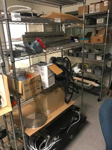Lot of one (1), Trinity Heavy Duty Wire Rack Cart with Assorted Shop Items, PLEASE INSPECT Location: Warehouse Area