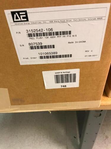 Advanced Energy 3152542-106 Pinnacle Plus 10K 480V Power Supply 807539 Location: Warehouse Area