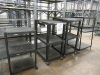 LOT (4) UTILITY CARTS, (2) PLASTIC, (2) METAL