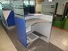 Single Security check desk- 3 glass partition, double shelf, Dimensions H1200mm(not including glass)W1200mm,D900mm - 2